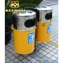 Modern Outdoor Park Stainless Steel Metal Rubbish Bin